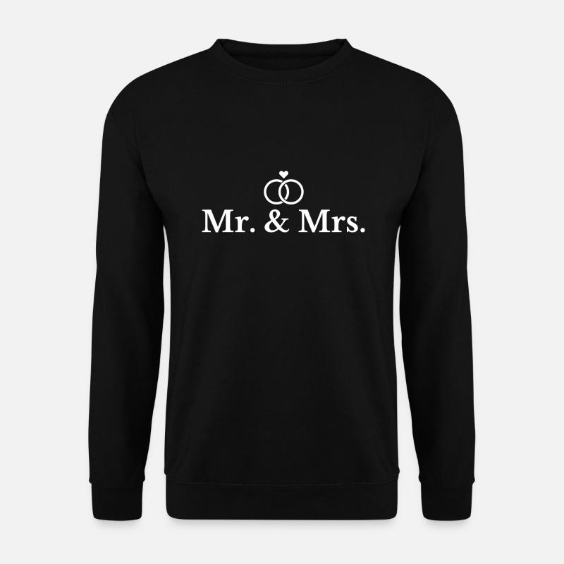 Mr. & Mrs. Gift Boyfriend Girlfriend Wedding Love - Unisex Sweatshirt - black