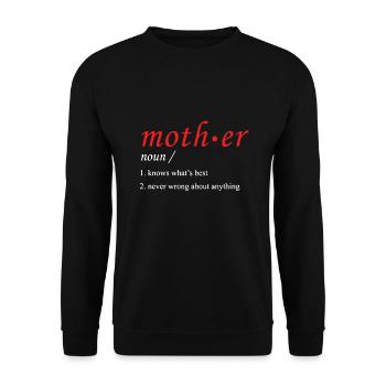 Chemise définition mère - Sweat-shirt Unisexe - noir - Devant - Alina (178cm) & Michal (187cm)