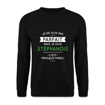 Je ne suis pas parfait mais je suis Stéphanois - Sweat-shirt Unisexe - noir - Devant - Alina (178cm) & Michal (187cm)