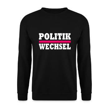 politikwechsel - Unisex Pullover - Schwarz - Vorne - Alina (178cm) & Michal (187cm)