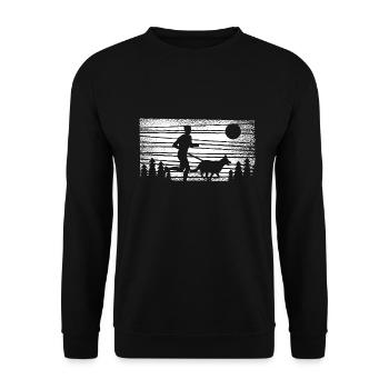 Canicross cross-country avec chien Canicross - Sweat-shirt Unisexe - noir - Devant - Alina (178cm) & Michal (187cm)