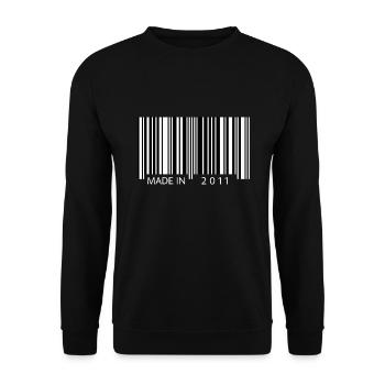 Made in 2011 Barcode Geschenk - Unisex Pullover - Schwarz - Vorne - Alina (178cm) & Michal (187cm)
