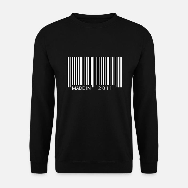 Made in 2011 Barcode Geschenk - Unisex Pullover - Schwarz