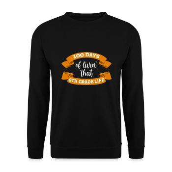 100 jours d’école - Sweat-shirt Unisexe - noir - Devant - Alina (178cm) & Michal (187cm)