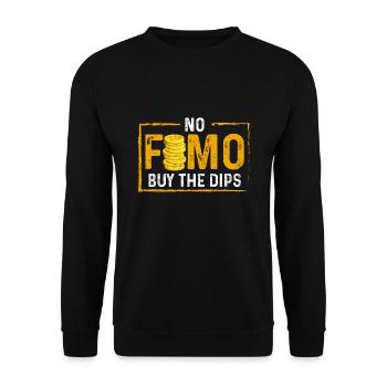 no fomo, Buy the dip - Unisex Sweatshirt - black - Front - Alina (178cm) & Michal (187cm)