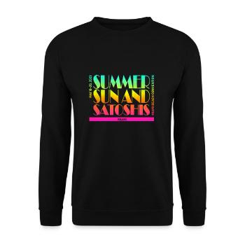 Summer sun satoshi 2023 - Unisex Pullover - Schwarz - Vorne - Alina (178cm) & Michal (187cm)