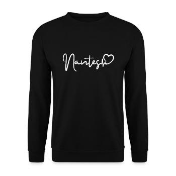 Nantes Herzschlag - Unisex Pullover - Schwarz - Vorne - Alina (178cm) & Michal (187cm)