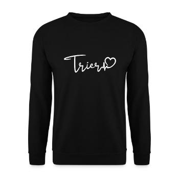 Trier Herzschlag - Unisex Pullover - Schwarz - Vorne - Alina (178cm) & Michal (187cm)
