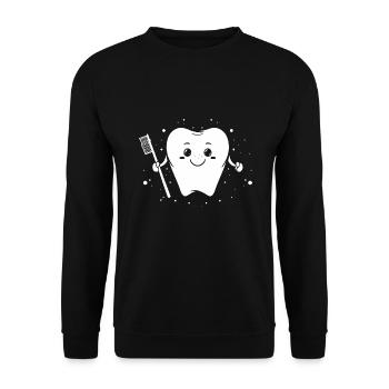 Sweet tooth - brush toothbrush dentist - Unisex Sweatshirt - black - Front - Alina (178cm) & Michal (187cm)