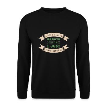Debattieren Debatte Argumentieren - Unisex Pullover - Schwarz - Vorne - Alina (178cm) & Michal (187cm)