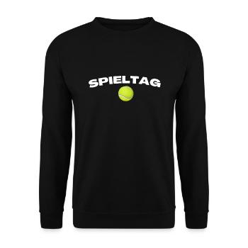 Spieltag Tennis - Unisex Pullover - Schwarz - Vorne - Alina (178cm) & Michal (187cm)