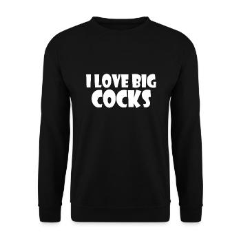 I love big cocks - Unisex Pullover - Schwarz - Vorne - Alina (178cm) & Michal (187cm)