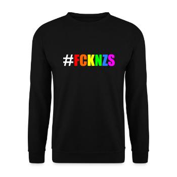 Fck nzs - Unisex Pullover - Schwarz - Vorne - Alina (178cm) & Michal (187cm)
