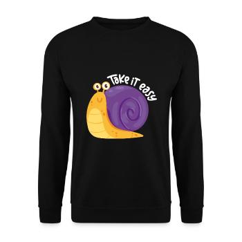 Take it easy - don't get upset - Unisex Sweatshirt - black - Front - Alina (178cm) & Michal (187cm)
