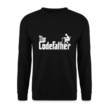 Informatiker the Codefather Programmierer Geschenk - Unisex Pullover - Schwarz - Vorne - Alina (178cm) & Michal (187cm)