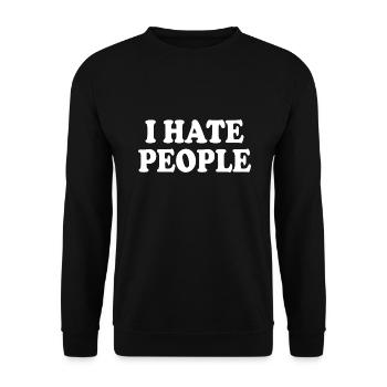 I hate people - Unisex Sweatshirt - black - Front - Alina (178cm) & Michal (187cm)