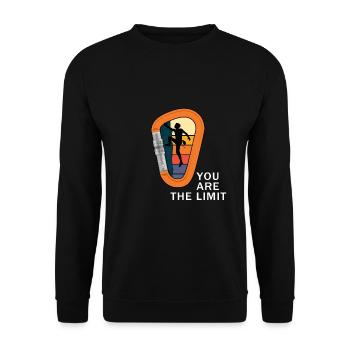 Alpinist klettern Karabiner Kletterseil alpin - Unisex Pullover - Schwarz - Vorne - Alina (178cm) & Michal (187cm)