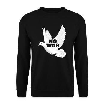 No War Friedenstaube - Unisex Pullover - Schwarz - Vorne - Alina (178cm) & Michal (187cm)