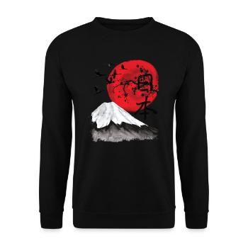 Japan japanische Kunst Vintage Streetwear - Unisex Pullover - Schwarz - Vorne - Alina (178cm) & Michal (187cm)