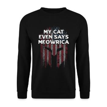 My Cat Even Says Meowrica American Independence - Unisex Sweatshirt - black - Front - Alina (178cm) & Michal (187cm)