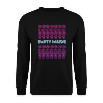 Aesthetic Vaporwave Retro Empty Inside - Unisex Sweatshirt - black - Front - Alina (178cm) & Michal (187cm)