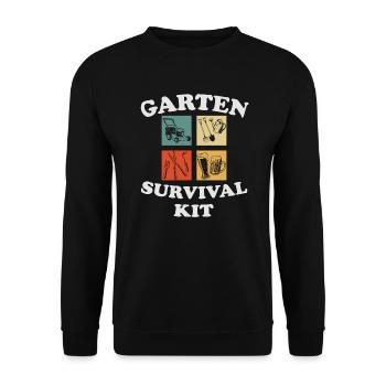 Garten Survival Kit Vintage - Unisex Pullover - Schwarz - Vorne - Alina (178cm) & Michal (187cm)
