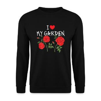 Jardin, Jardinier - J’aime mon jardin - Sweat-shirt Unisexe - noir - Devant - Alina (178cm) & Michal (187cm)