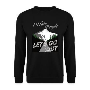 Camping Camper I Hate People Vintage - Unisex Sweatshirt - black - Front - Alina (178cm) & Michal (187cm)