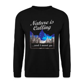 Randonnée La nature appelle Hike Vintage - Sweat-shirt Unisexe - noir - Devant - Alina (178cm) & Michal (187cm)