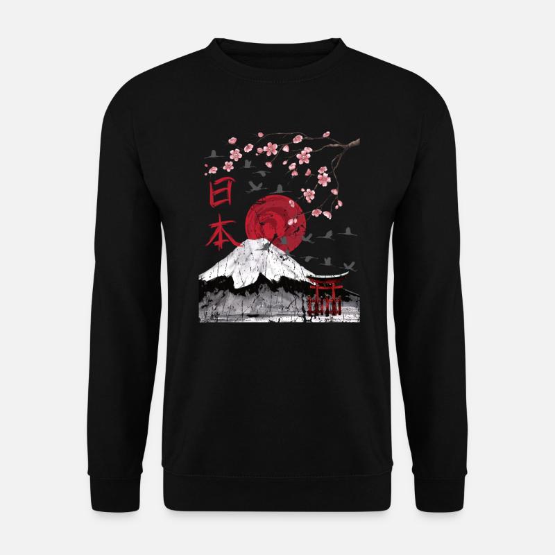 Japan Landschaft ästhetisch japanische Kunst - Unisex Pullover - Schwarz
