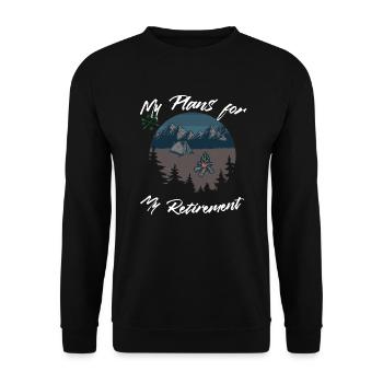 Camping Camper Rente Rentnerplanung - Unisex Pullover - Schwarz - Vorne - Alina (178cm) & Michal (187cm)