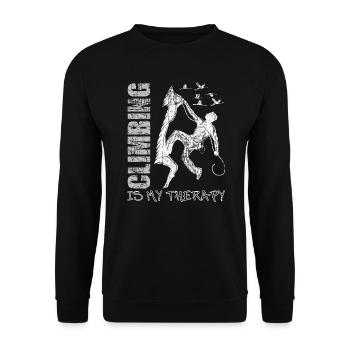 Escalade, alpinisme, bloc, vintage - Sweat-shirt Unisexe - noir - Devant - Alina (178cm) & Michal (187cm)