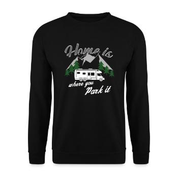 Camping camper funny saying - Unisex Sweatshirt - black - Front - Alina (178cm) & Michal (187cm)