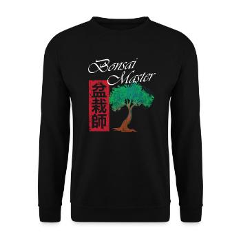Garden Gardener Bonsai Master - Unisex Sweatshirt - black - Front - Alina (178cm) & Michal (187cm)