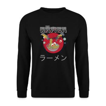 Japon Ramen Retro Nouilles Japonaises Soupe aux nouilles - Sweat-shirt Unisexe - noir - Devant - Alina (178cm) & Michal (187cm)