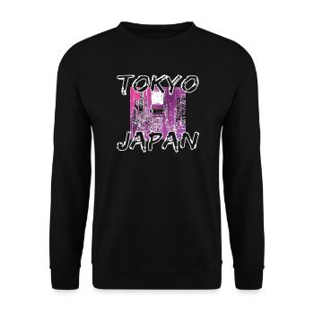 Japan Tokyo Urban Streetwear Retro - Unisex Sweatshirt - black - Front - Alina (178cm) & Michal (187cm)