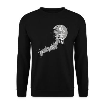 Japan Retro Aesthetics Vaporwave Streetwear - Unisex Sweatshirt - black - Front - Alina (178cm) & Michal (187cm)