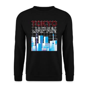 Japan Tokyo Urban Streetwear Retro - Unisex Sweatshirt - black - Front - Alina (178cm) & Michal (187cm)