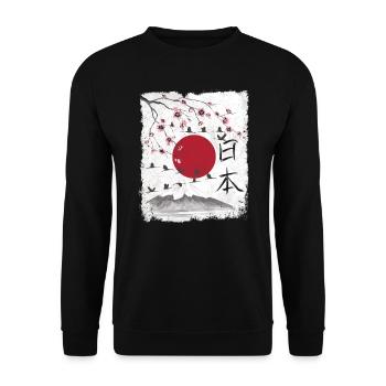 Japon esthétique paysage art japonais - Sweat-shirt Unisexe - noir - Devant - Alina (178cm) & Michal (187cm)