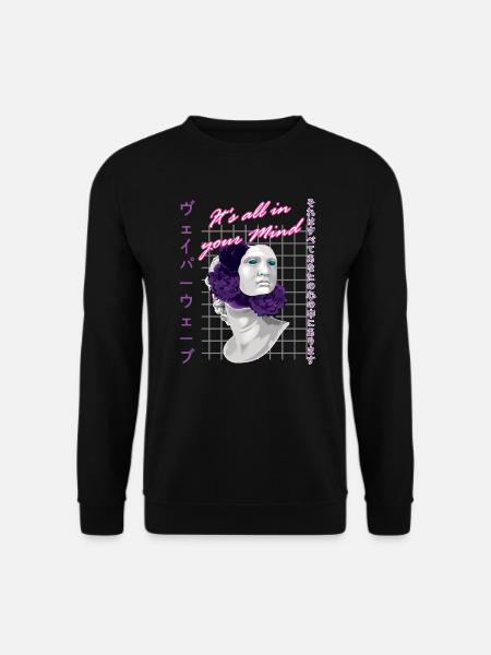 Retro Vaporwave 80er Ästhetik Vintage - Unisex Pullover - Schwarz