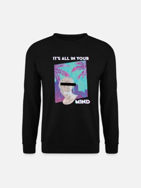 Retro 80er Vaporwave Ästhetik Vintage - Unisex Pullover - Schwarz