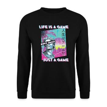 80s Vaporwave Retro Aesthetic Vintage - Unisex Sweatshirt - black - Front - Alina (178cm) & Michal (187cm)