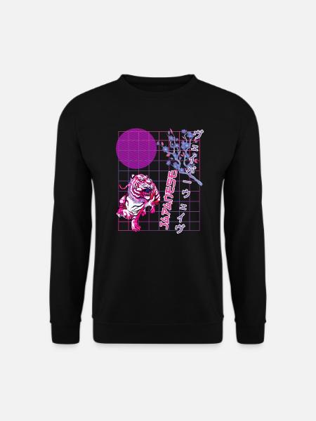 Japan Vaporwave 80er Retro Ästhetik Vintage - Unisex Pullover - Schwarz