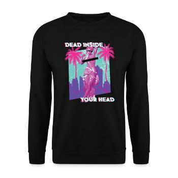 Vintage 80's Retro Vaporwave Aesthetic - Unisex Sweatshirt - black - Front - Alina (178cm) & Michal (187cm)