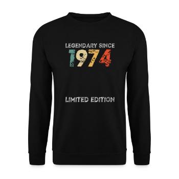 50th Birthday Legendary Since 1974 vintage - Unisex Sweatshirt - black - Front - Alina (178cm) & Michal (187cm)