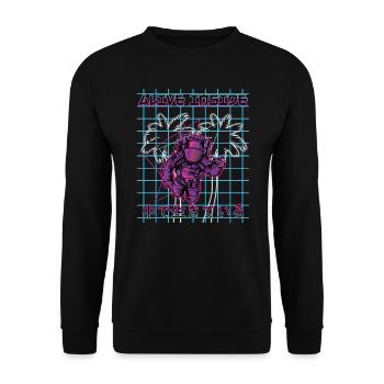 80 ' s rétro Vaporwave esthétique astronaute - Sweat-shirt Unisexe - noir - Devant - Alina (178cm) & Michal (187cm)