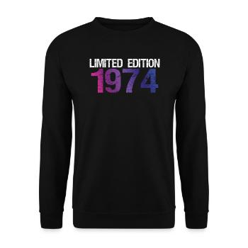 50th Birthday Limited Edition 1974 Vintage - Unisex Sweatshirt - black - Front - Alina (178cm) & Michal (187cm)
