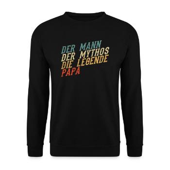 Papa Vintage lustiger Spruch Vater - Unisex Pullover - Schwarz - Vorne - Alina (178cm) & Michal (187cm)