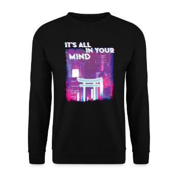 80's Retro Japan Vaporwave Aesthetic - Unisex Sweatshirt - black - Front - Alina (178cm) & Michal (187cm)