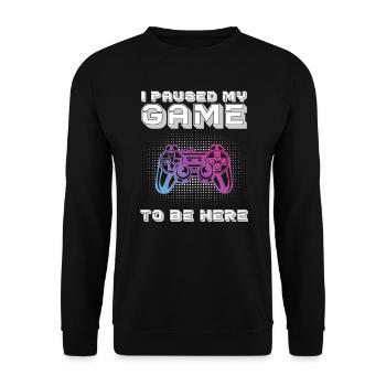 Funny Gamer Saying Retro - Unisex Sweatshirt - black - Front - Alina (178cm) & Michal (187cm)